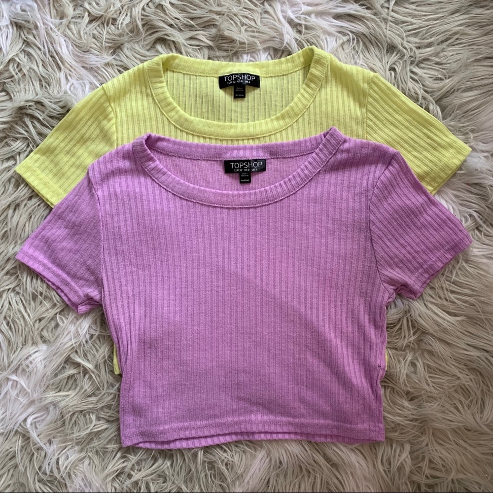 Two Topshop crop tops